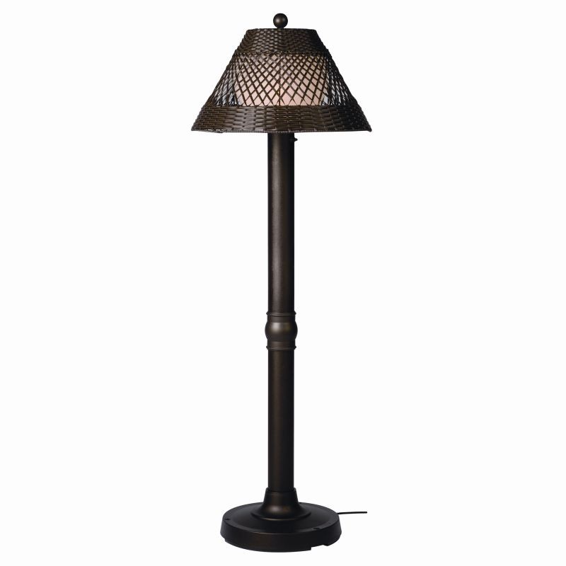 Lighting: Outdoor Floor Lamps: Java Outdoor Floor Lamp Walnut Wicker