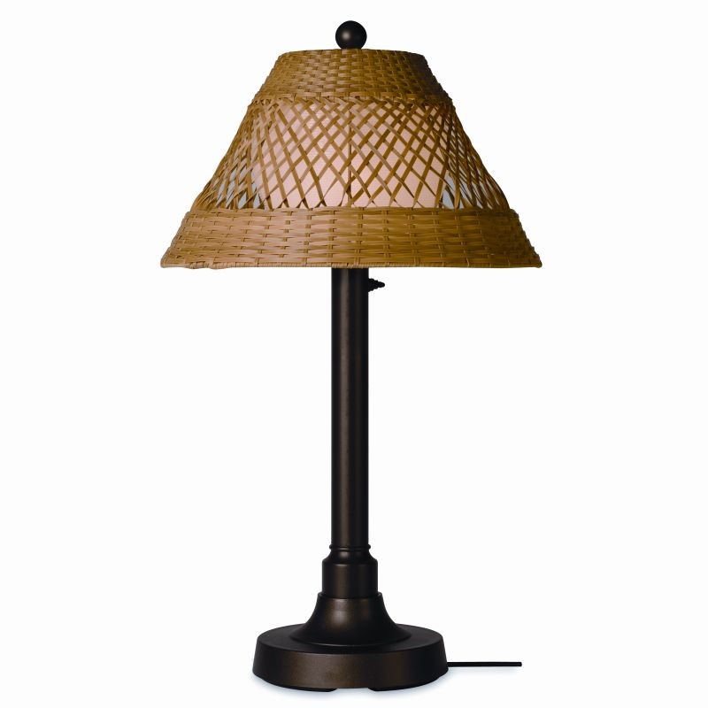 Java Outdoor Table Lamp 34 x 2 inches Honey Wicker : Outdoor Table Lamps