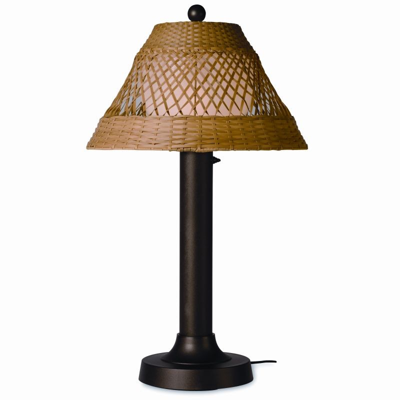 Java Outdoor Table Lamp 34 x 3 inches Honey Wicker : Outdoor Table Lamps