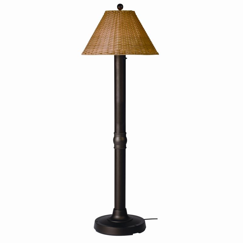 Lighting: Outdoor Floor Lamps: Tahiti 2 Outdoor Floor Lamp Honey Wicker