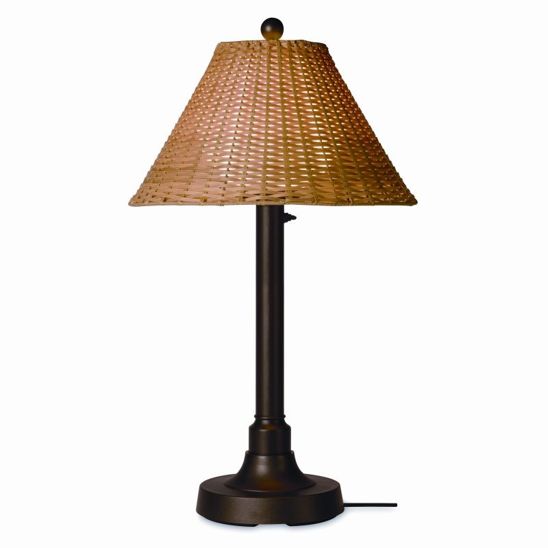 Lighting: Outdoor Table Lamps: Tahiti 2 Outdoor Table Lamp 34x2 Honey Wicker