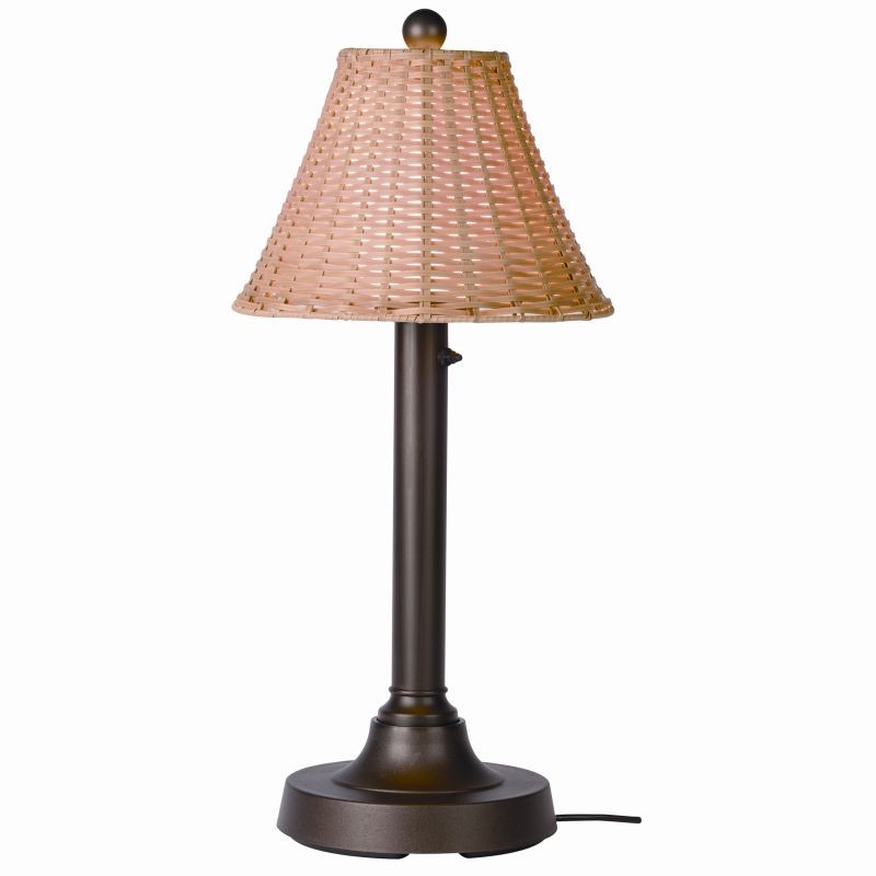 Lighting: Outdoor Table Lamps: Tahiti 2 Patio Table Lamp 30 inch Honey Wicker