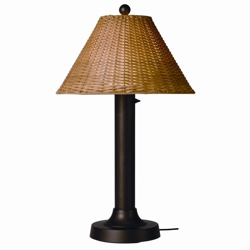 Lighting: Outdoor Table Lamps: Tahiti 2 Outdoor Table Lamp 34x3 Honey Wicker