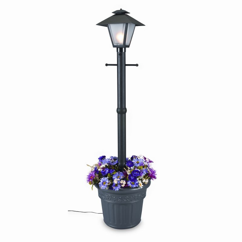 Lighting: Outdoor Garden Lamps: Cape Cod Lantern Portable Planter Patio Lamp Black