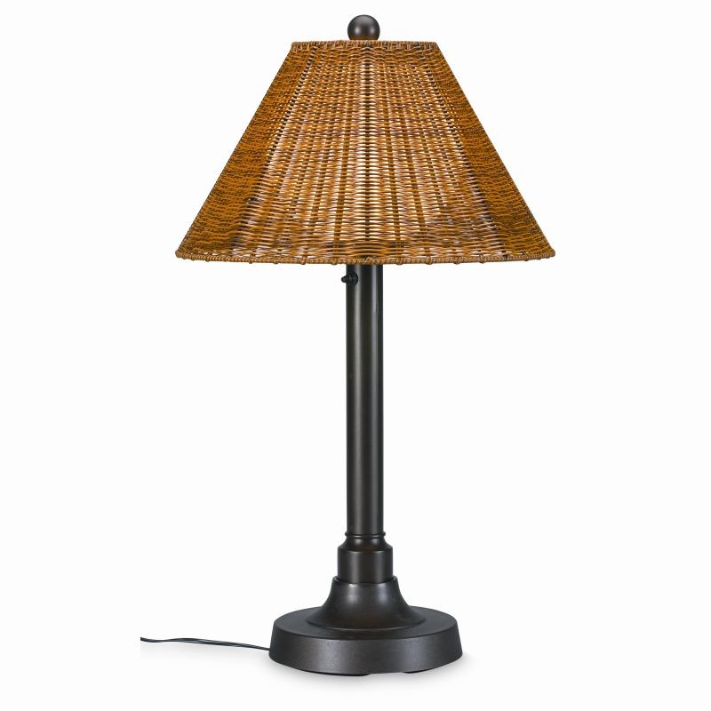 Shangri-la Outdoor Wicker Table Lamp Honey Shangri-la Outdoor Wicker Table Lamp Honey
