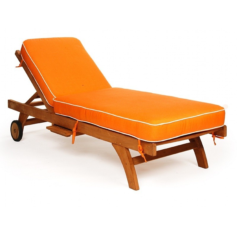 Modern Teak Patio Chaise Lounge