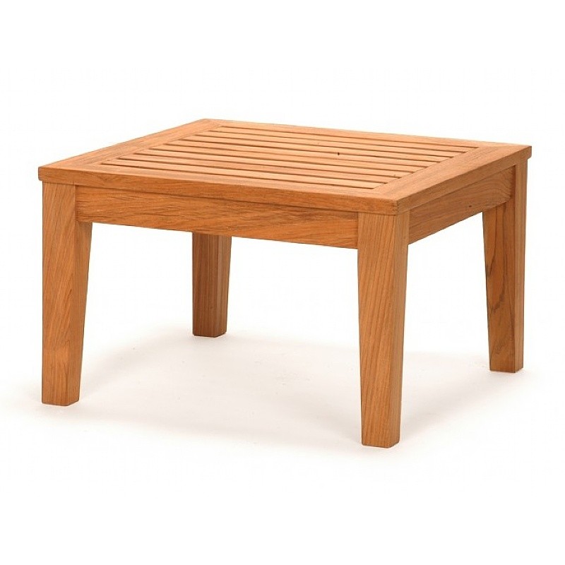 Modern Teak Patio Club End Table Square