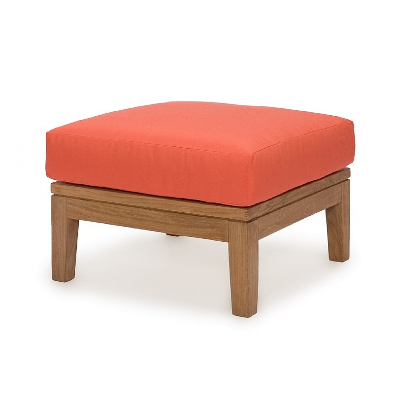 Modern Teak Patio Club Ottoman