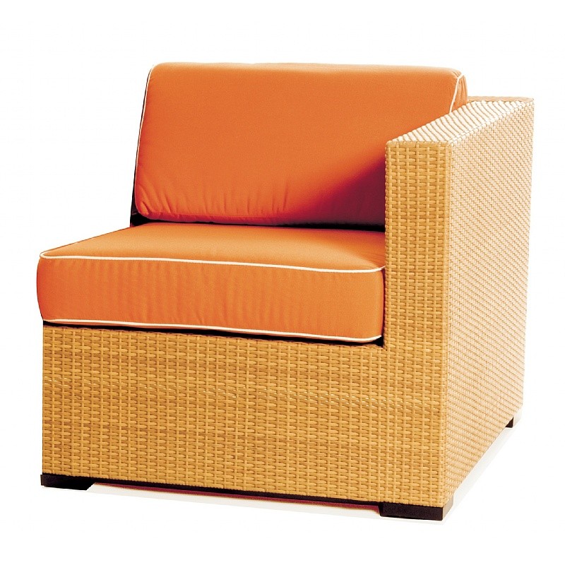 Mayan Outdoor Wicker Sectional Left End Unit