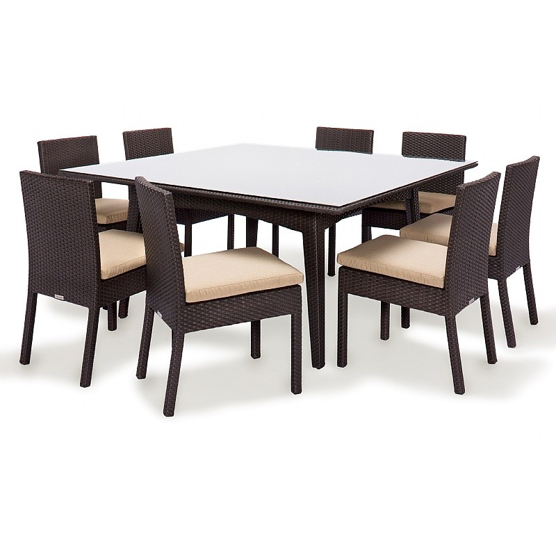 Maxime Wicker Outdoor Dining Set 9 Piece
