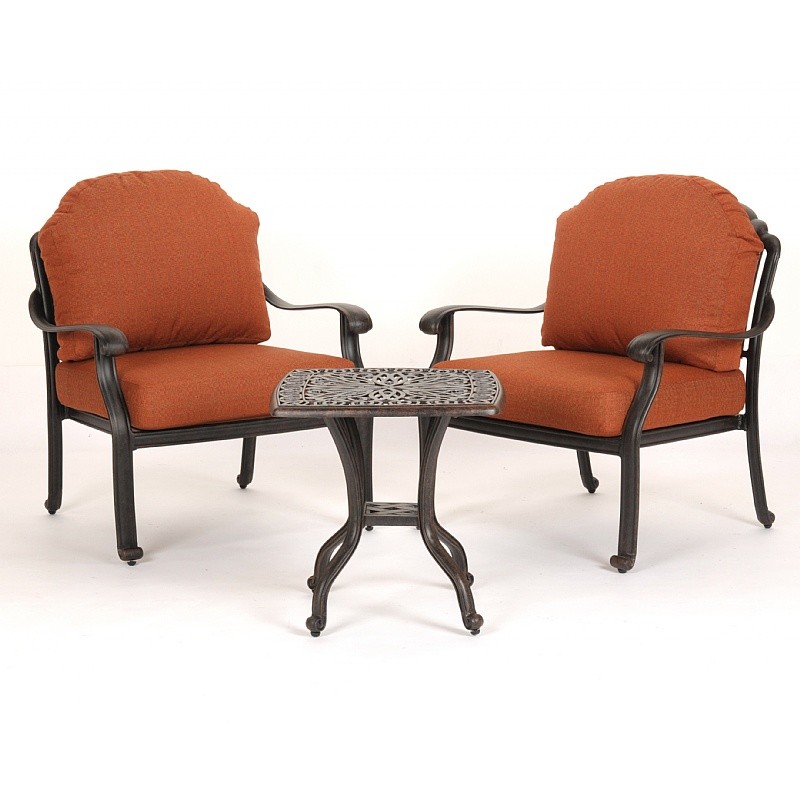 Florence Cast Aluminum Outdoor Chat Group 3 Piece