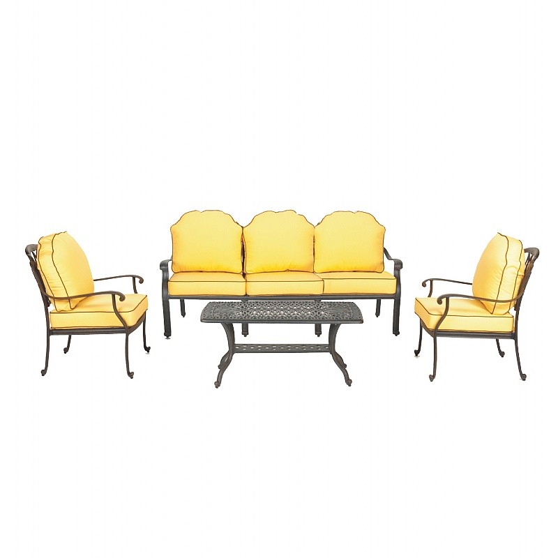 Florence Cast Aluminum Outdoor Deep Seating 5 Person Group