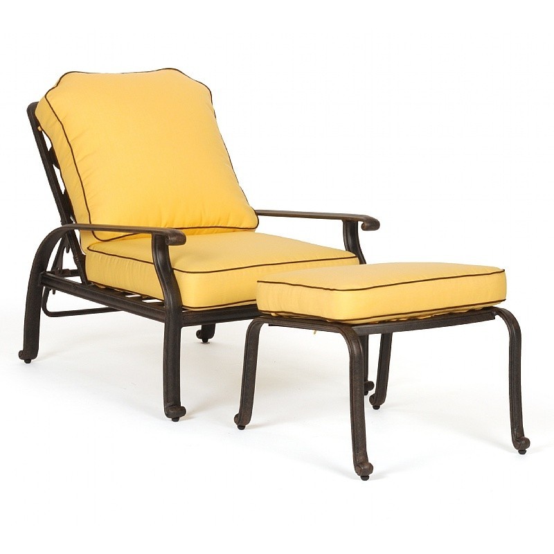 Florence Cast Aluminum Adjustable Outdoor Club Chair & Ottoman Set