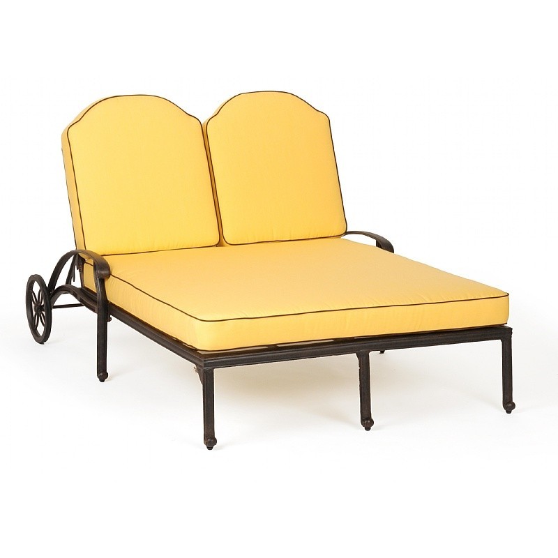Florence Cast Aluminum Outdoor Chaise Lounge Double