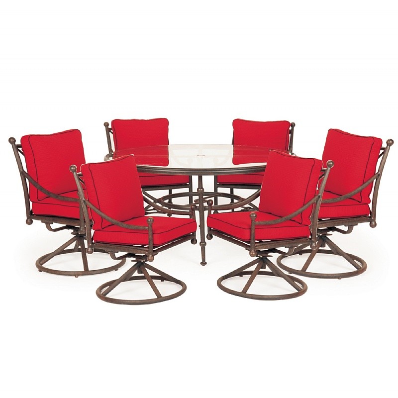 Origin Cast Aluminum Patio Dining Group Round Swivel 7 pc.