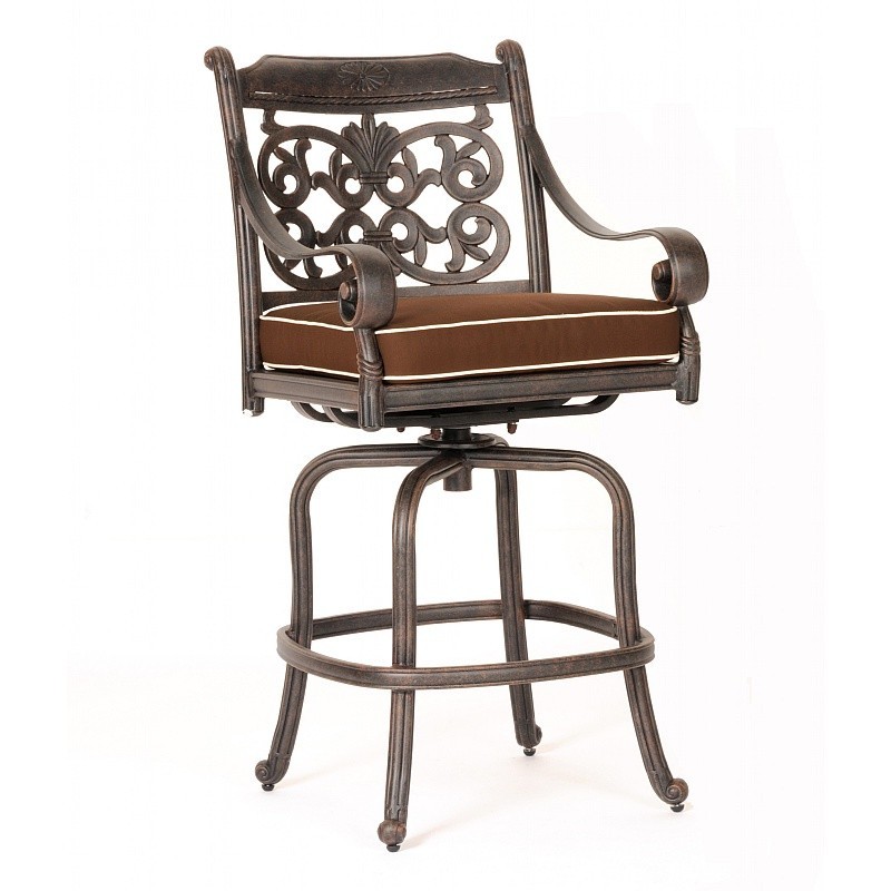 Victoria Cast Aluminum Garden Dining Swivel Bar Chair
