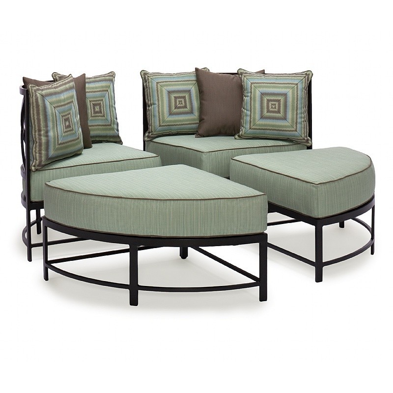 Milano Cast Aluminum Club Sectional Round Set 4 pieces