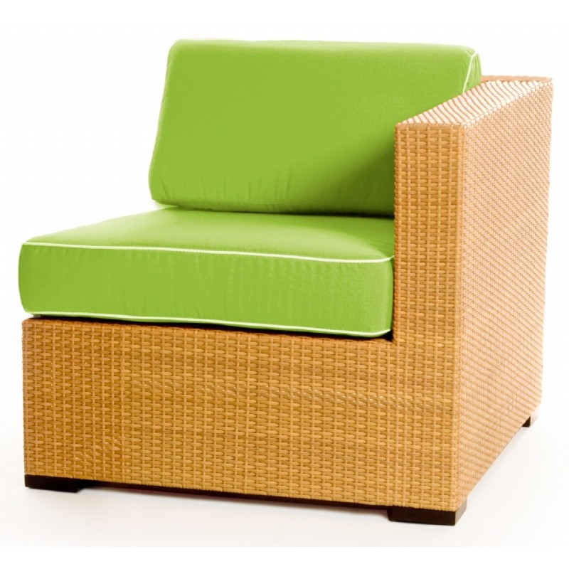 Point Dome Outdoor Wicker Sectional Left End Unit