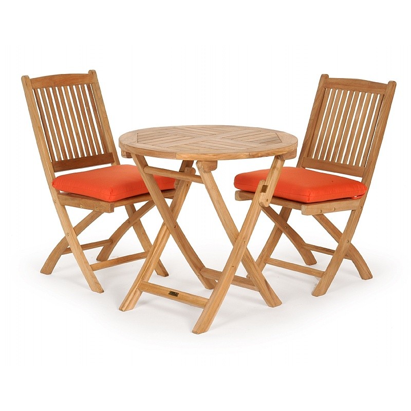 Modern Teak Round Folding Bistro Table 30 inch alternative photo