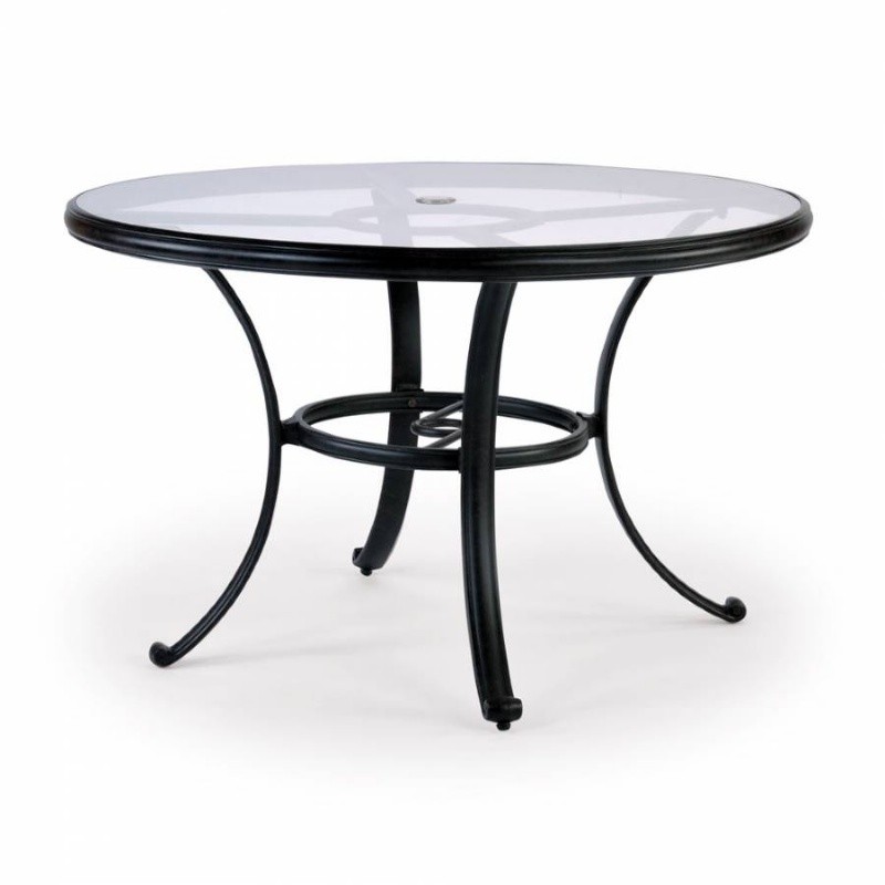 Newly added outdoor furniture products: Round Dining Tables: Venice Die Cast Aluminum Round Dining Table 48 inch