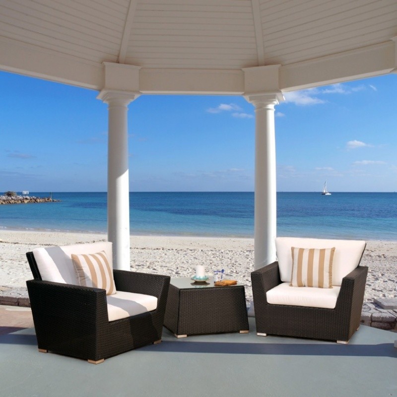 Outdoor Furniture: Outdoor Deep Seating Sets: Maxime Wicker Deep Club Seating Set 3 piece