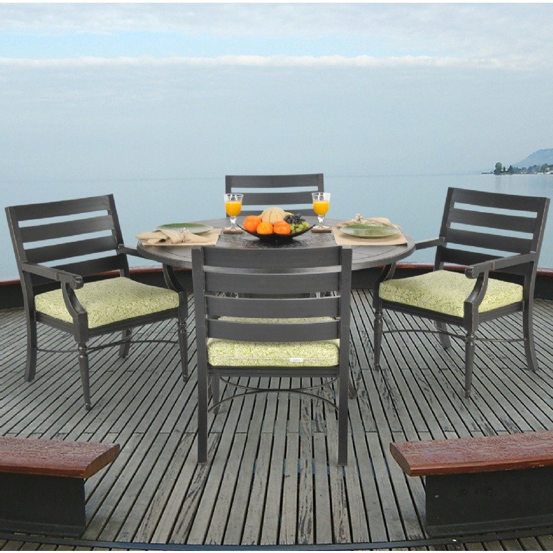Outdoor Furniture: Outdoor Patio Dining Sets: Novara Cast Aluminum Patio Dining Set 5 Piece