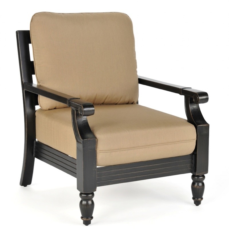 Outdoor Furniture: Club Chairs: Novara Cast Aluminum Patio Club Arm Chair