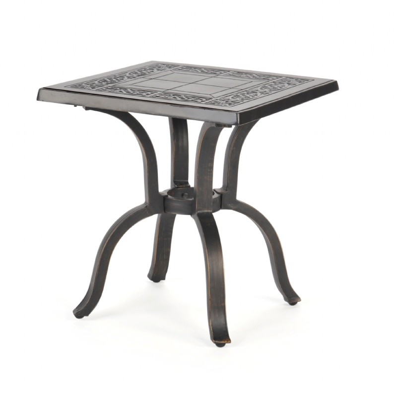 Outdoor Furniture: Coffee Tables: Novara Cast Aluminum Side Table 20 inch Square