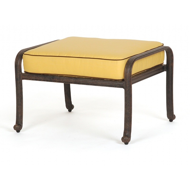 Outdoor Furniture: Footstools: Florence Cast Aluminum Outdoor Club Ottoman
