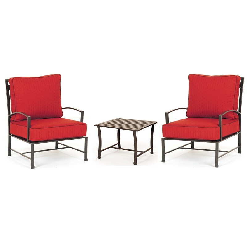 San Michelle Cast Aluminum Club Conversation Set 3 Piece : Patio Sets