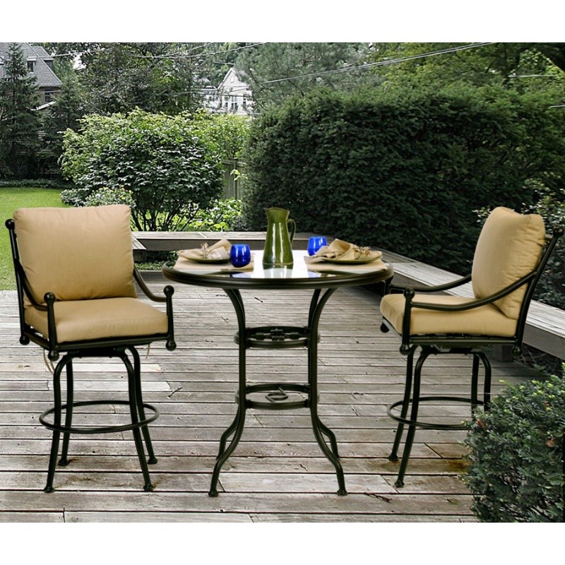 Origin Cast Aluminum Patio Swivel Bar Group 3 pc. : Bistro Seating Sets