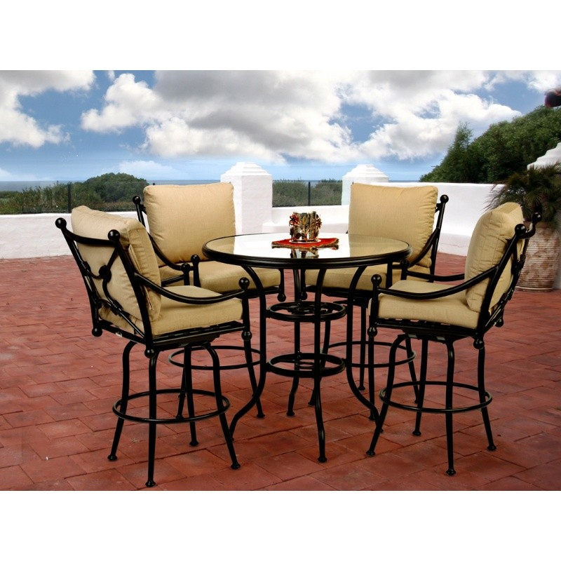 Outdoor Furniture: Outdoor Patio Dining Sets: Origin Cast Aluminum Patio Swivel Bar Group 5 pc.