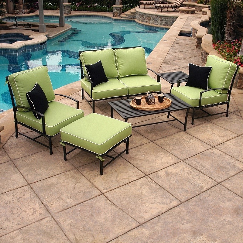 San Michelle Cast Aluminum Club Seating Group 6 piece : Patio Sets