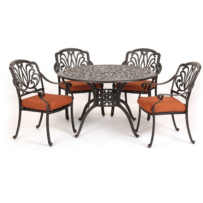 florence cast aluminum outdoor dining set 5 piece