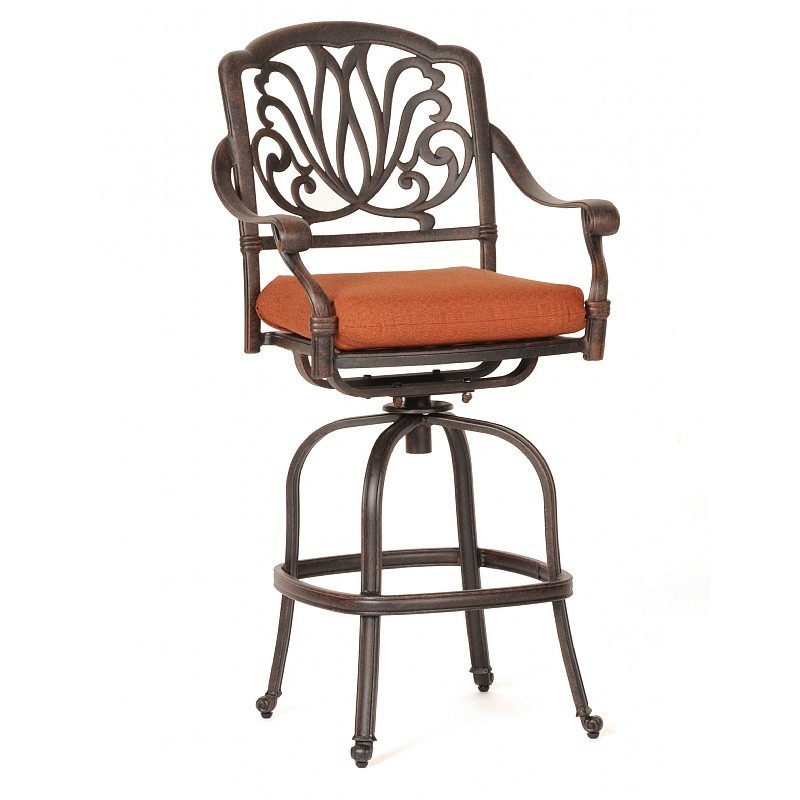 Florence Cast Aluminum Outdoor Swivel Bar Stool Florence Cast Aluminum Outdoor Swivel Bar Stool
