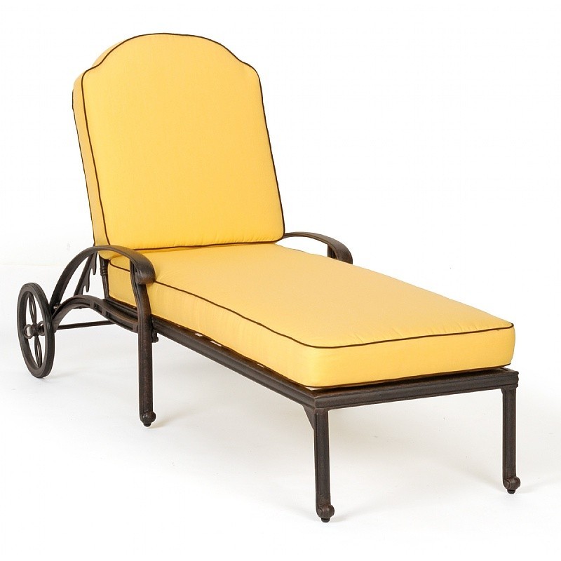 florence cast aluminum outdoor chaise lounge