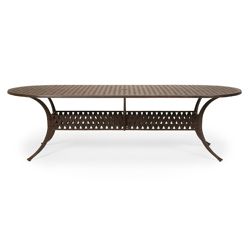 Jordan Cast Aluminum Oval Dining Table 102 inch