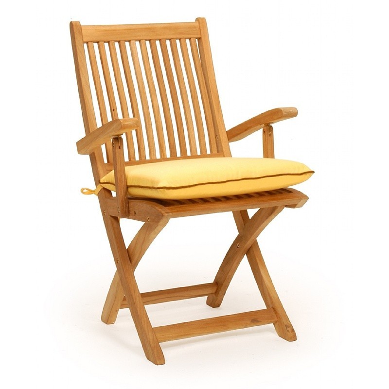 Modern Teak Patio Folding Arm Chair