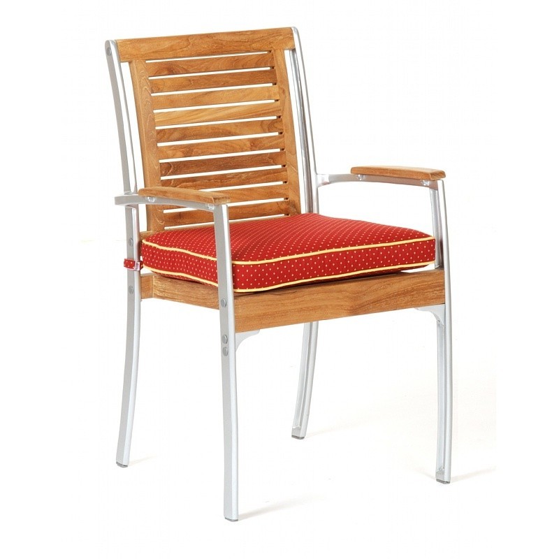 Infinity Teak Aluminum Outdoor Dining Arm Chair