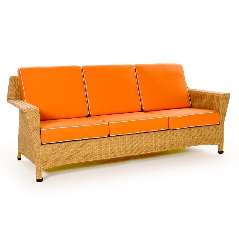 Mayan Outdoor Wicker Club Sofa Three Seater