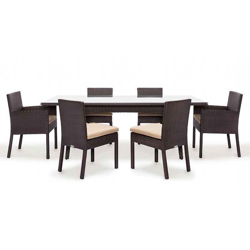 Maxime Wicker Outdoor Dining Set 7 Piece
