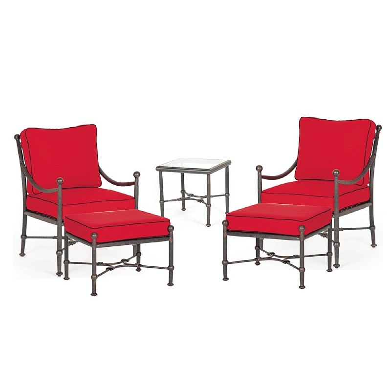 Origin Cast Aluminum Patio Club Seating Lounge Group 5 pcs