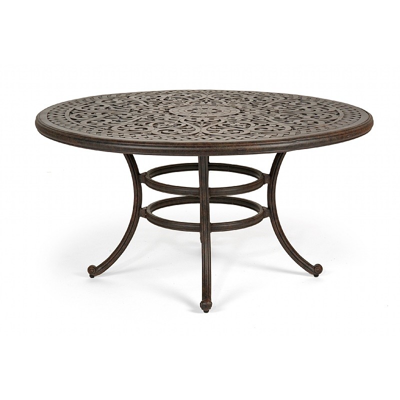 Victoria Cast Aluminum Round Garden Dining Table 56 inch
