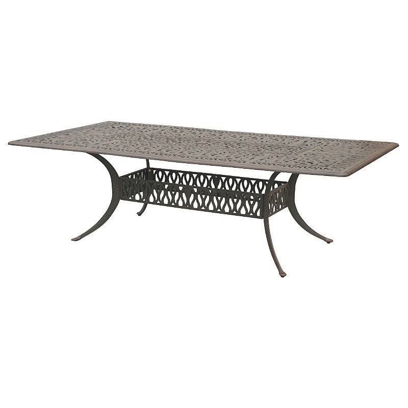 Victoria Cast Aluminum Rectangle Garden Dining Table 84 inch