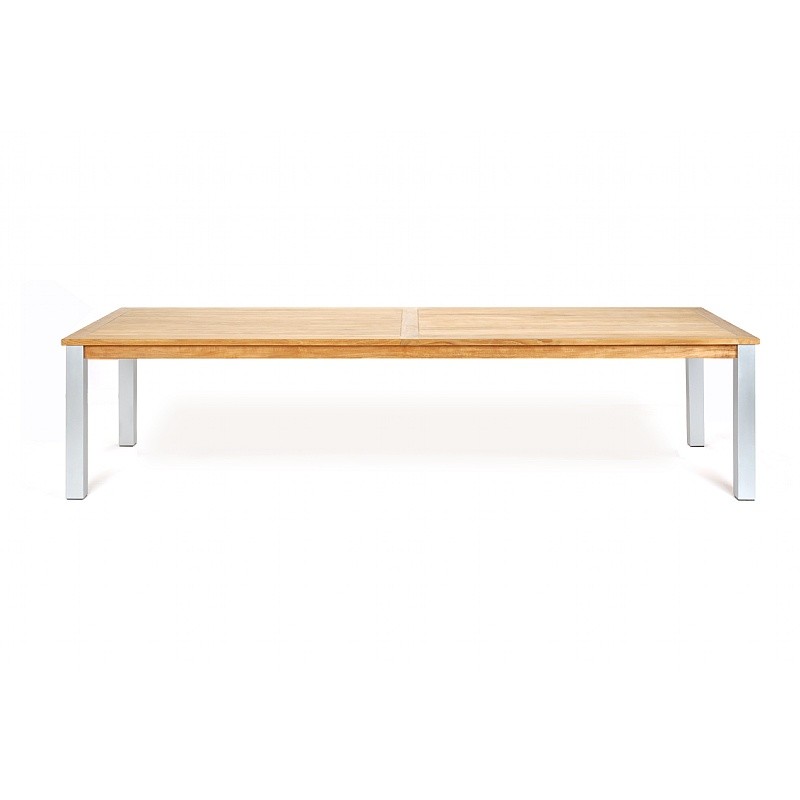 Infinity Teak Aluminum Rectangular Outdoor Dining Table 84 inch