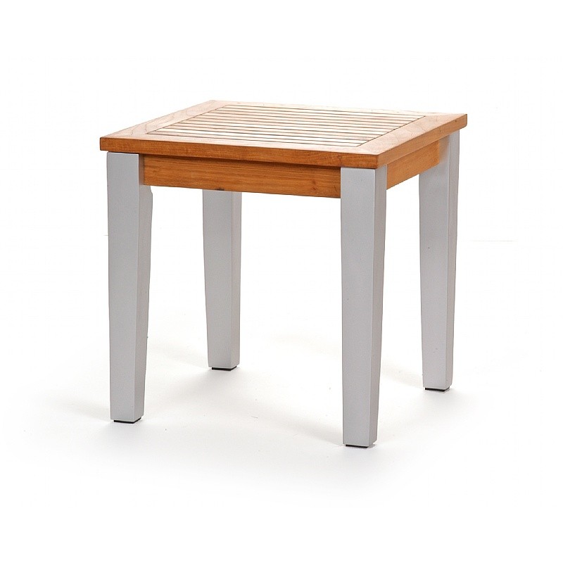 Infinity Teak Aluminum Outdoor Side Table