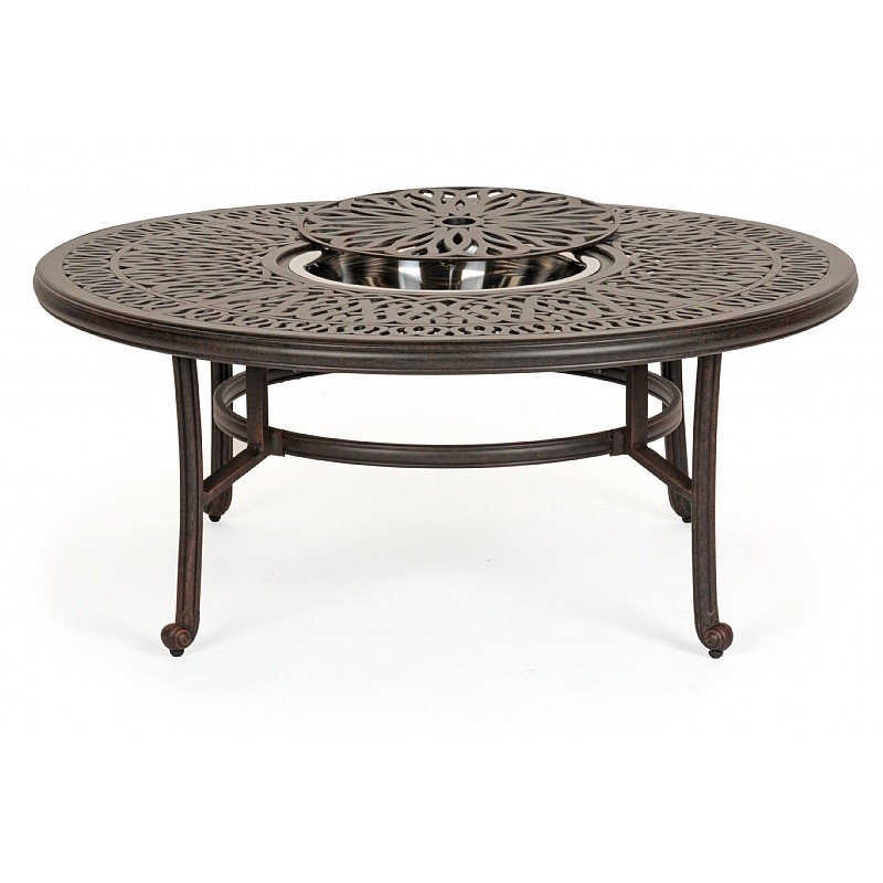 Florence Cast Aluminum Outdoor Coffee Table 52 inch Round ...