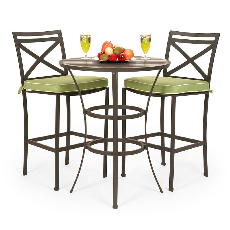 Milano Cast Aluminum Dining Bar Set 3 Piece