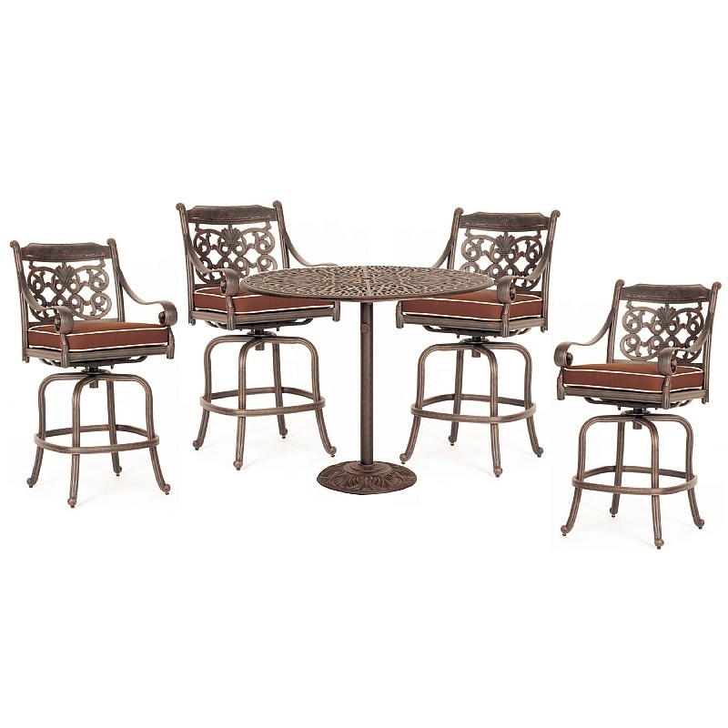 Victoria Cast Aluminum Garden Dining Set Bar Height 5 pcs Victoria Cast Aluminum Garden Dining Set Bar Height 5 pcs