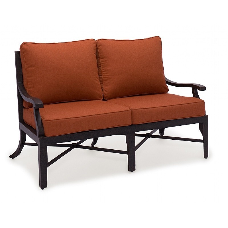 Paris Contemporary Cast Aluminum Club Loveseat